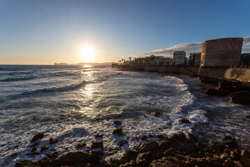 Wall Mural - Sunset from the Bastioni of Alghero, Sardinia, Italy