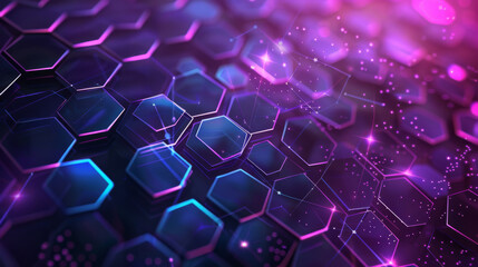 Purple and bluish hexagonal patterned background. futuristic and soccer feel with a bit of cyberpunk tone