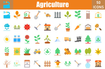 Sticker - Agriculture Icons Set. Editable Stroke. Pixel Perfect