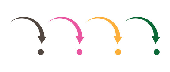 Poster - Arrow set icon. Colorful arrow symbols.  Arrow isolated vector graphic elements.  EPS 10