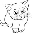 cute cartoon kitten comic animal character coloring page