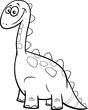 cartoon illustration of funny dinosaur character coloring page