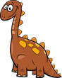 cartoon illustration of funny dinosaur prehistoric character