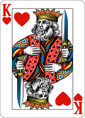 Leinwandbilder - King of Hearts design from a new original deck of playing cards.