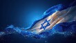 Elegant Israeli Flag Design with Cosmic Dust and Sparkling Stars