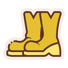 Poster - yellow boots shoes sticker