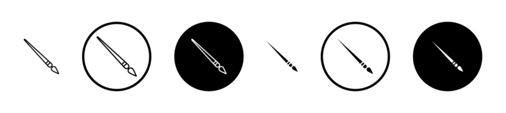 paint brush line icon set. color palette brush symbol. drawing artist paintbrush icon suitable for a