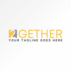 Poster - Logo design graphic concept creative vector premium stock abstract word text Together with number 2 negative space. Related monogram typography brand