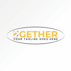 Poster - Logo design graphic concept creative vector premium stock abstract text word Together with number 2 negative space. Related monogram typography brand