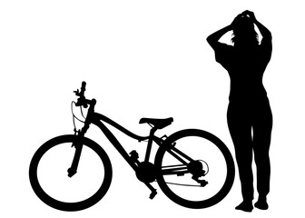 Wall Mural - Sport people whit bike on white background