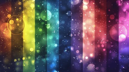 Poster - An abstract template of a vertical banner with circles of color in rainbow colors