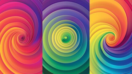 Poster - Colorful rainbow circle abstract banner template
