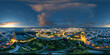 ludwigshafen germany industrial area aerial 360° vr environment equirectangular evening night
