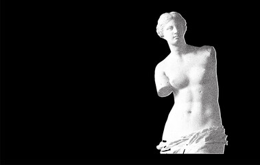 Wall Mural - Halftone ancient sculpture. Duotone Venus statue