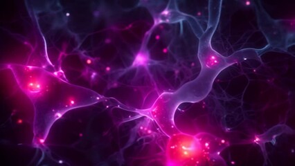 Poster - network of interconnected neural pathways, pulsating with vibrant energy,