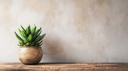 Sticker - houseplant inspiration. in pot home plant with copy space background