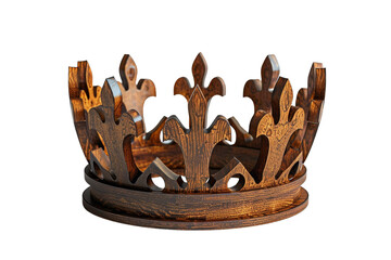 Wall Mural - A wooden crown with a lot of detail and a lot of gold. It looks like it is from a fairy tale