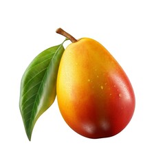 Poster - Fresh mango isolated on a white background, AI-generated.