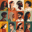The collage of people of different ethnic groups and nationalities is multinational