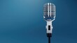 Microphone on blue background