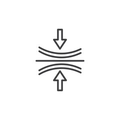 Compress icon set. Pressure vector symbol. Suspension and shrink sign. Elastic symbol. Shock absorber icon.