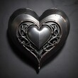 heart shaped metal on dark background