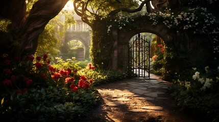 Wall Mural - path through the garden