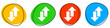 4 bunte Icons: Pfeile - Button Banner