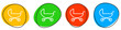 4 bunte Icons: Kinderwagen - Button Banner