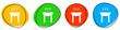 4 bunte Icons: Grill - Button Banner