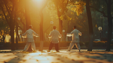 Wall Mural - Beijing Morning Tai Chi