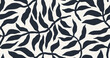 Abstract palm leaves seamless pattern on white background.	

