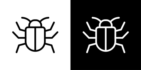 Wall Mural - Bug Icon Set. Malware Virus and Insect Vector Symbols.