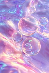 Wall Mural - purple background and bubbles. Selective focus