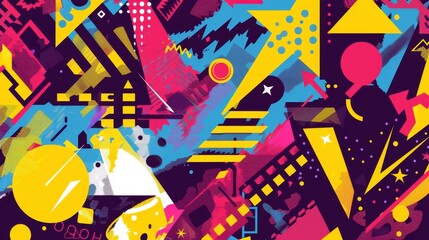 Poster - this poster design is a retro y2k style poster, featuring abstract geometric shapes with sharp spike