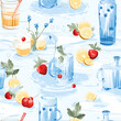 Water seamless pattern, beautiful modern graphics can be used in a variety of designs.