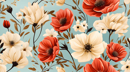 Fototapete - floral pattern illustration abstract graphic poster background