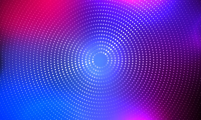 Fototapete - Abstract digital circles of particles on blurry gradient background. Futuristic Circular Sound Wave. Big Data Visualization. Music sound wave. Technology Background for Presentations. Vector EPS10.