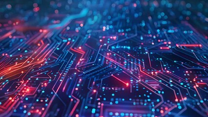 Poster - Detailed view of a computer circuit board showing intricate electronic components and pathways.