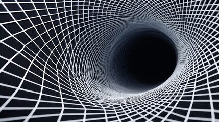 Poster - wireframe illustration of wormholes, black holes, warps, tunnels and portals. abstract geometric bac