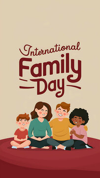 International Day of Families, family day. illustration, International Day of Families poster, May 15. International Day of Families banner, story. calligraphy, poster. post. happy, Families day poste