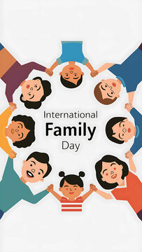 International Day of Families, family day. illustration, International Day of Families poster, May 15. International Day of Families banner, story. calligraphy, poster. post. happy, Families day poste