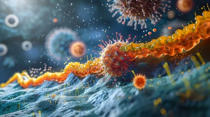 Poster - Insulin Resistance Visualization A D Rendering of Cells Reduced Responsiveness to Insulin Signaling