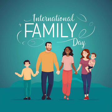 International Day of Families, Social Media Post, International Day of Families poster, Families day poster, happy, story. calligraphy, poster. post. May 15.  International Day of Families banner, 
