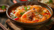 tom yum soup, Thai style prawn spicy soups 