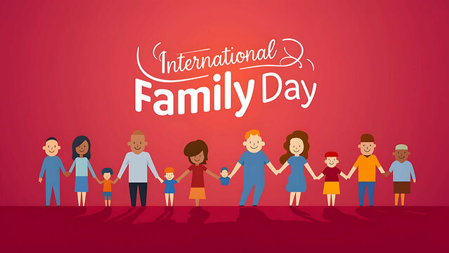 International Day of Families, illustration, family day. social media post, International Day of Families poster, story. banner, Families day poster, International Day of Families banner, happy, post,