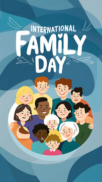 International Day of Families, Social Media Post, International Day of Families poster, Families day poster, happy, story. calligraphy, poster. post. May 15.  International Day of Families banner, 
