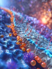 Poster - d rendered molecular animation insulin secretion from pancreatic beta cells in response to elevated