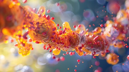 Poster - Insulin Action in Kidneys A D Depicting Glucose Reabsorption and Sodium Retention in Nephron Tubules