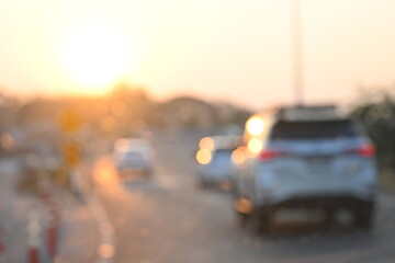 Wall Mural - highway traffic with safety barrier on road asphalt, blurred image